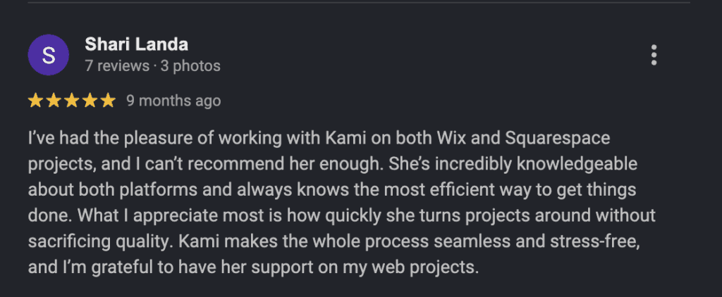 Squarespace and wix review from Shari 