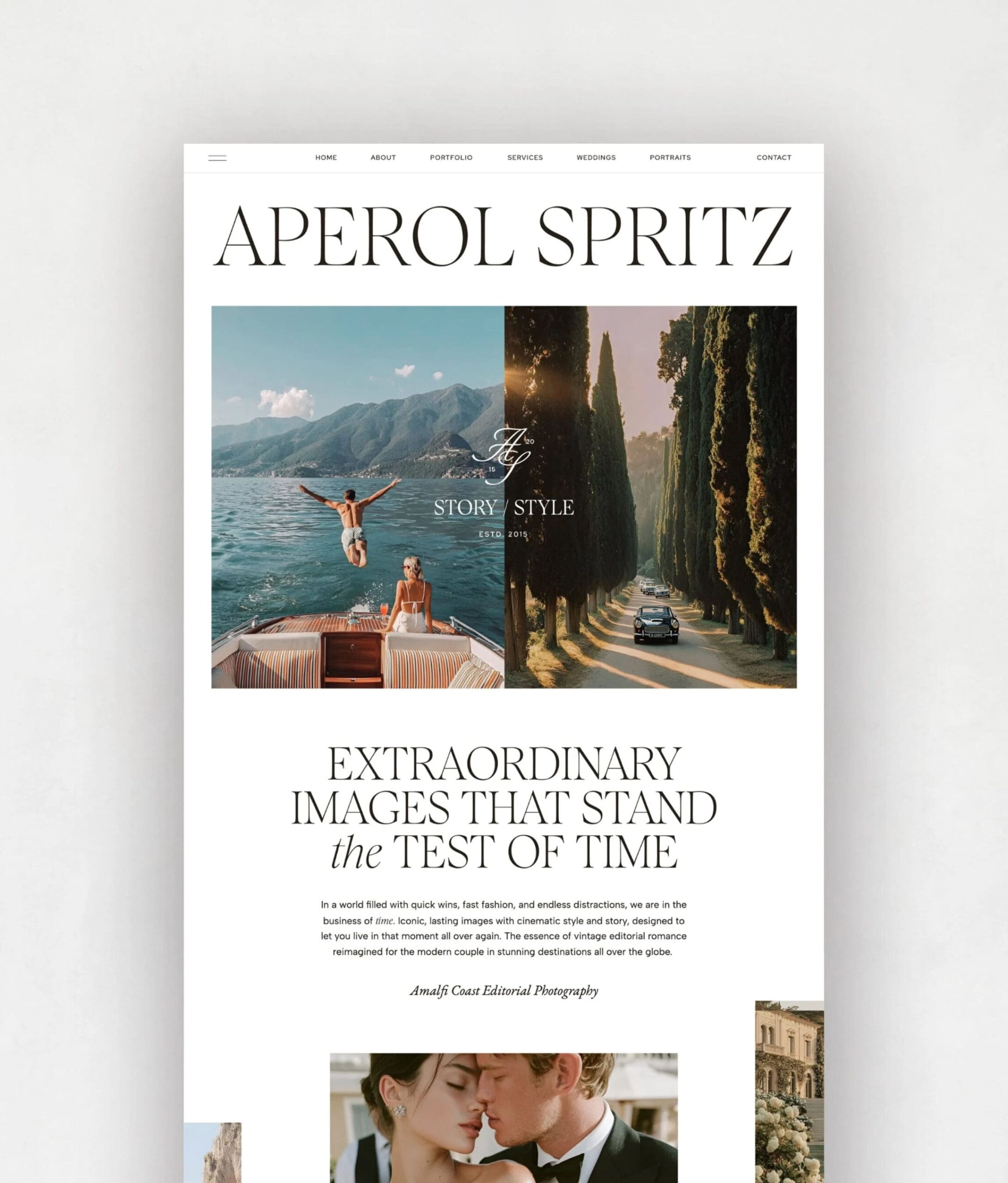 Aperol Spritz by Tonic Site Shop Showit website templates